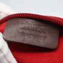 Salvatore Ferragamo Gancini Shoulder Bag Enamel Brown Silver Auth 155066-22