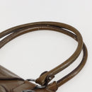 Salvatore Ferragamo Gancini Shoulder Bag Enamel Brown Silver Auth 155066-8