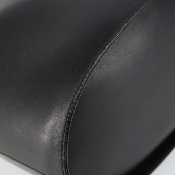 Salvatore Ferragamo Gancini Shoulder Bag Leather Black Gold Auth 155067