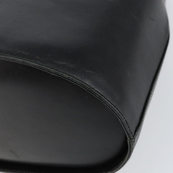 Salvatore Ferragamo Gancini Shoulder Bag Leather Black Gold Auth 155067