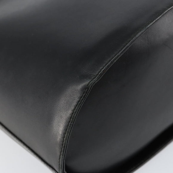 Salvatore Ferragamo Gancini Shoulder Bag Leather Black Gold Auth 155067