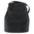 Salvatore Ferragamo Gancini Shoulder Bag Leather Black Gold Auth 155067-3