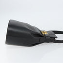 Salvatore Ferragamo Gancini Shoulder Bag Leather Black Gold Auth 155067-4