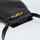 Salvatore Ferragamo Gancini Shoulder Bag Leather Black Gold Auth 155067-6