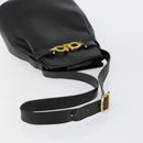 Salvatore Ferragamo Gancini Shoulder Bag Leather Black Gold Auth 155067-7