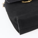 CELINE Shoulder Bag Leather Black Gold Auth 155068-15