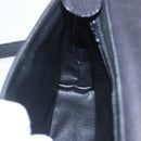 CELINE Shoulder Bag Leather Black Gold Auth 155068-20