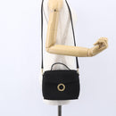 CELINE Shoulder Bag Leather Black Gold Auth 155068-22