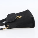 CELINE Shoulder Bag Leather Black Gold Auth 155068-3