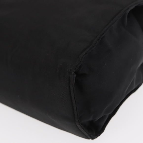 PRADA Hand Bag Nylon Metal Black Gold Auth 155069