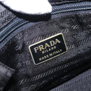 PRADA Hand Bag Nylon Metal Black Gold Auth 155069-16
