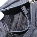 PRADA Hand Bag Nylon Metal Black Gold Auth 155069-21