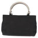 PRADA Hand Bag Nylon Metal Black Gold Auth 155069-3
