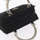 PRADA Hand Bag Nylon Metal Black Gold Auth 155069-6