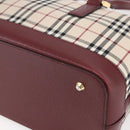 BURBERRY Nova Check Hand Bag Canvas Leather Beige Gold Auth 155070-15