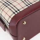 BURBERRY Nova Check Hand Bag Canvas Leather Beige Gold Auth 155070-16