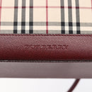BURBERRY Nova Check Hand Bag Canvas Leather Beige Gold Auth 155070-17