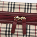 BURBERRY Nova Check Hand Bag Canvas Leather Beige Gold Auth 155070-10