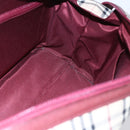 BURBERRY Nova Check Hand Bag Canvas Leather Beige Gold Auth 155070-19