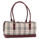 BURBERRY Nova Check Hand Bag Canvas Leather Beige Gold Auth 155070-1
