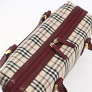 BURBERRY Nova Check Hand Bag Canvas Leather Beige Gold Auth 155070-6