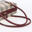 BURBERRY Nova Check Hand Bag Canvas Leather Beige Gold Auth 155070-7