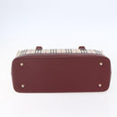 BURBERRY Nova Check Hand Bag Canvas Leather Beige Gold Auth 155070-5