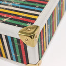 FENDI Vanity Hand Bag Leather 2way Multicolor Gold Auth 155071-12