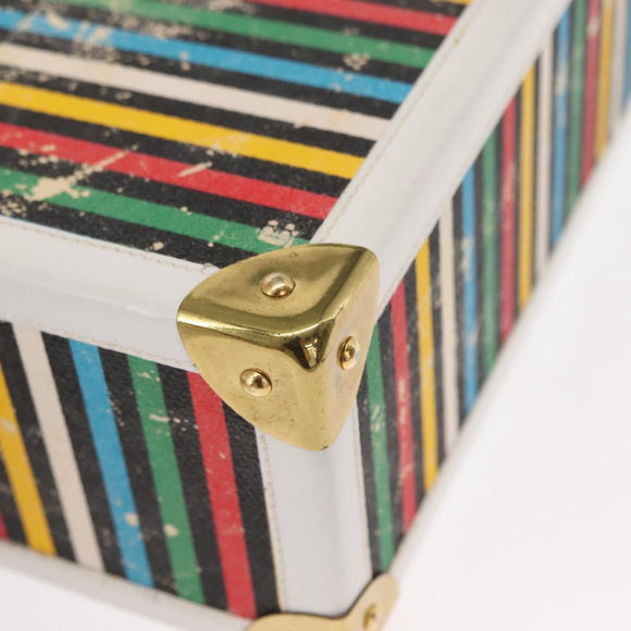 FENDI Vanity Hand Bag Leather 2way Multicolor Gold Auth 155071