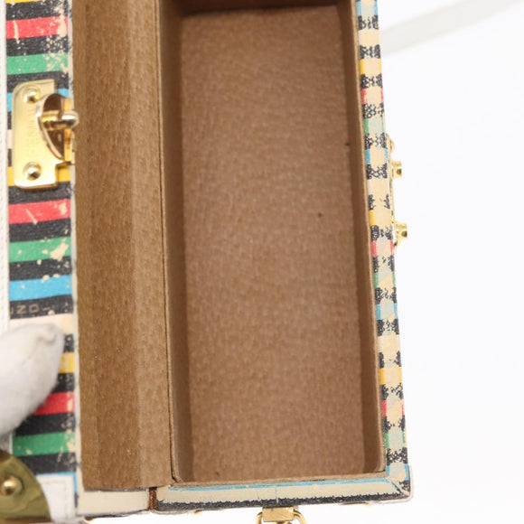 FENDI Vanity Hand Bag Leather 2way Multicolor Gold Auth 155071