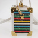 FENDI Vanity Hand Bag Leather 2way Multicolor Gold Auth 155071-5