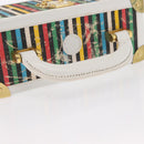 FENDI Vanity Hand Bag Leather 2way Multicolor Gold Auth 155071-7