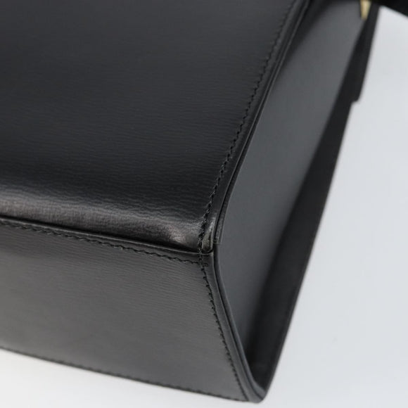 Christian Dior Shoulder Bag Leather Black Gold Auth 155073