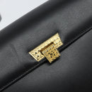Christian Dior Shoulder Bag Leather Black Gold Auth 155073-17