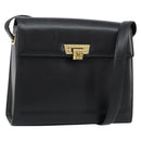 Christian Dior Shoulder Bag Leather Black Gold Auth 155073-1