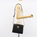 Christian Dior Shoulder Bag Leather Black Gold Auth 155073-22