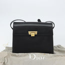 Christian Dior Shoulder Bag Leather Black Gold Auth 155073-12