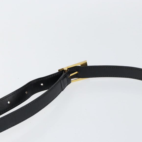 Christian Dior Shoulder Bag Leather Black Gold Auth 155073