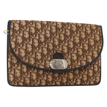 Christian Dior Trotter Canvas Shoulder Bag Brown Auth 155074