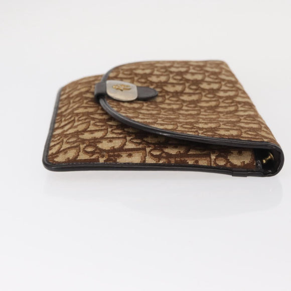 Christian Dior Trotter Canvas Shoulder Bag Brown Auth 155074