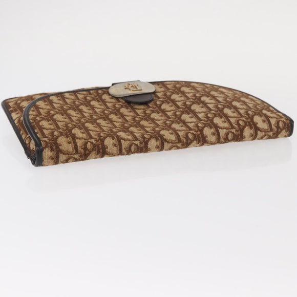 Christian Dior Trotter Canvas Shoulder Bag Brown Auth 155074