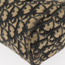 Christian Dior Trotter Canvas Hand Bag Navy Gold Auth 155076-11