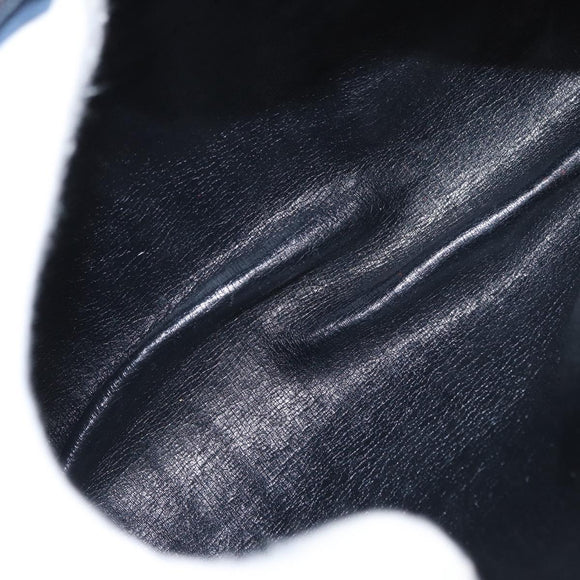 Christian Dior Trotter Canvas Hand Bag Navy Gold Auth 155076