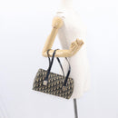 Christian Dior Trotter Canvas Hand Bag Navy Gold Auth 155076-20