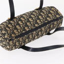 Christian Dior Trotter Canvas Hand Bag Navy Gold Auth 155076-6