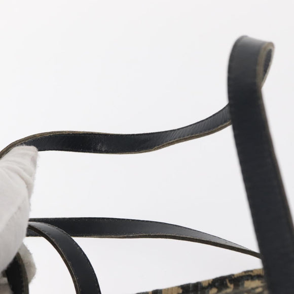 Christian Dior Trotter Canvas Hand Bag Navy Gold Auth 155076