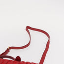 PRADA Hand Bag Nylon Leather 2way Red Gold Auth 155077-10