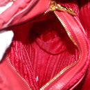 PRADA Hand Bag Nylon Leather 2way Red Gold Auth 155077-26