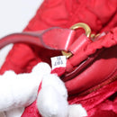 PRADA Hand Bag Nylon Leather 2way Red Gold Auth 155077-27