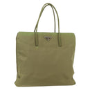 PRADA Tote Bag Nylon Green Silver Auth 155078-1